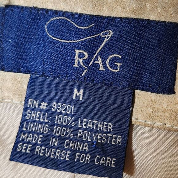 Vintage Leather Jacket Suede Tan BOHO Chunky Slouchy Grunge Pockets Distressed M - Picture 11 of 13